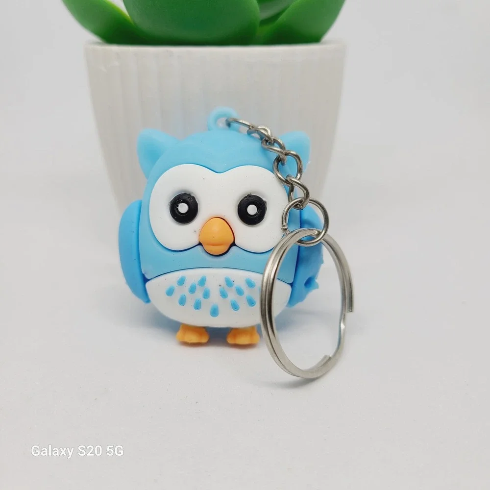 Blue Owl Keychain Adorable Bird Keyring Novelty Bag‎ Charm Cute Backpack NWOT